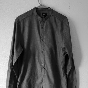 H&M Medium Collarless shirt, Slim Fit